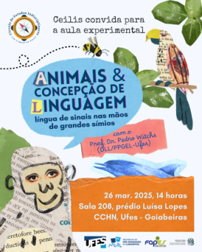 Cartaz da aula experimental Animais e concepção de linguagem