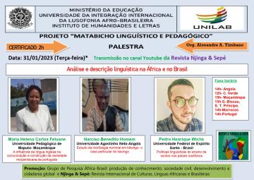 Palestra virtual Análise e descrição linguística na África e no Brasil
